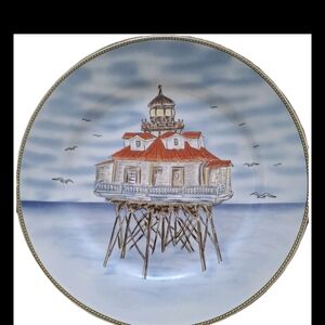 Royal Norfolk Salad Dessert Plate Lighthouse Seascape Nautical CHESAPEAKE BAY